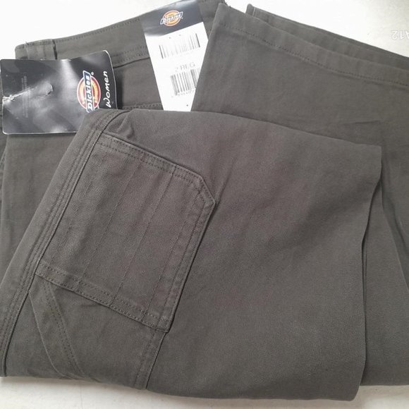 Dickies dark green Women's Stretch Carpenter pants Relaxed fit NWT size 2 REG - Picture 3 of 4